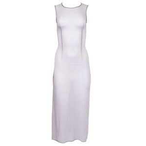 Dolce & Gabbana Gray Sheer Midi Dress